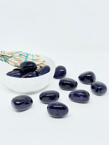 Blue Goldstone Tumbled