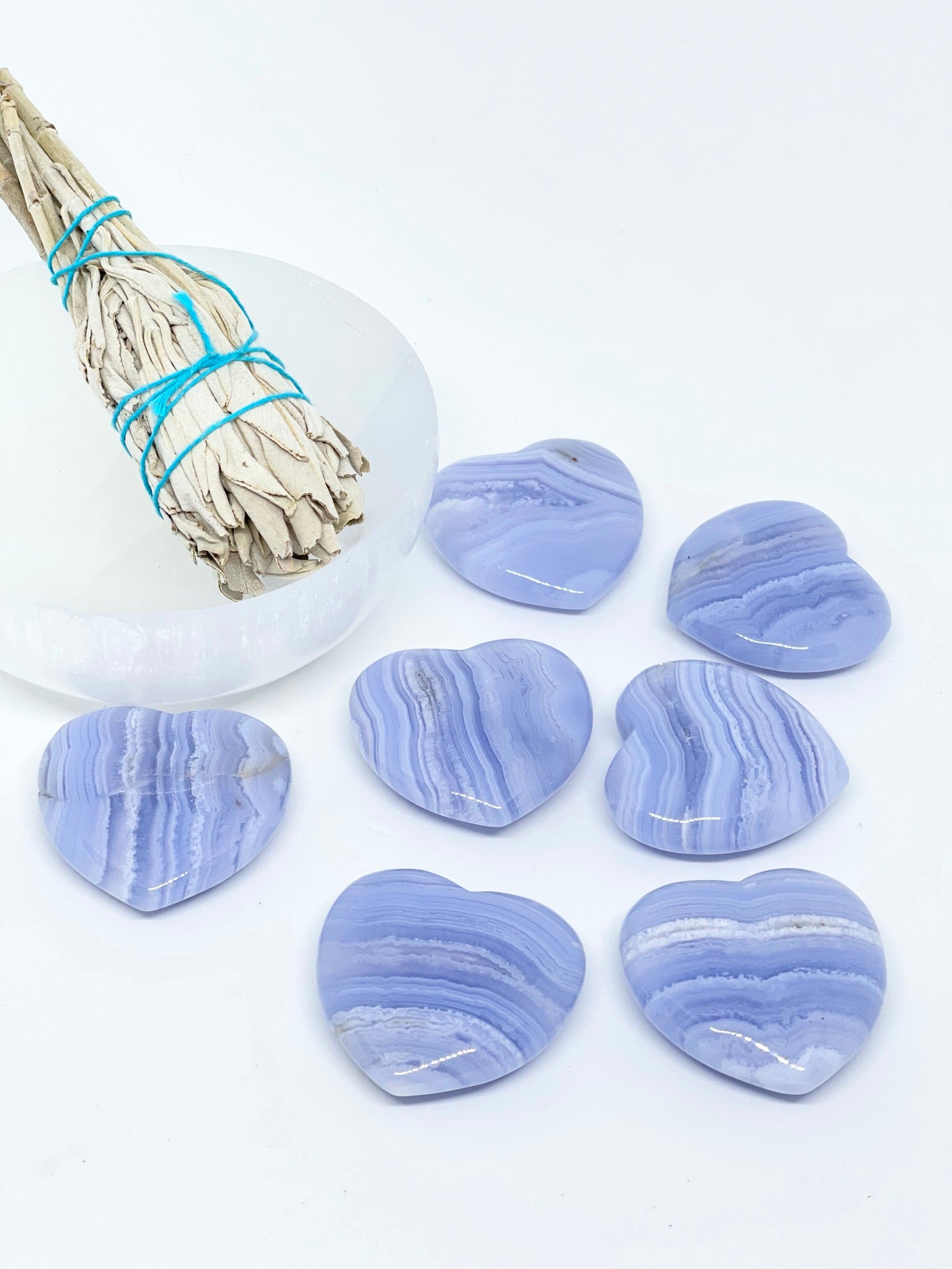 Blue Lace Agate Heart 4cm