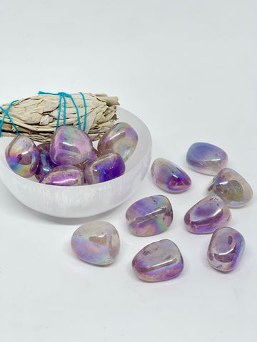 Aura Amethyst Tumbled