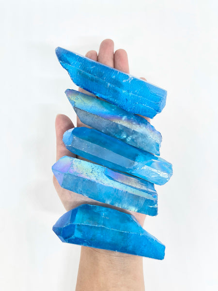 Aqua Aura Quartz Points