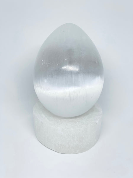 Selenite Egg + Stand