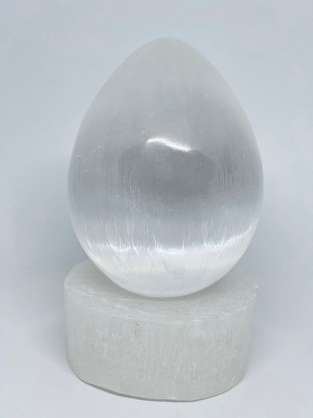 Selenite Egg + Stand