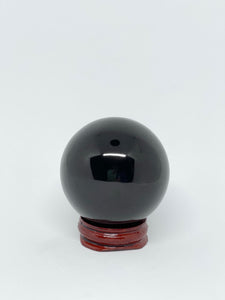 Obsidian Black Sphere with Stand