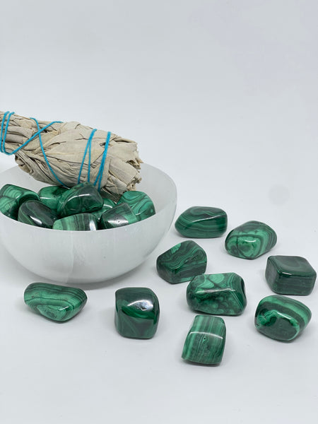 Malachite Tumbled - A grade