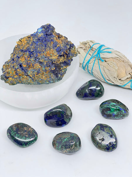 Azurite & Malachite A-grade Tumbled medium