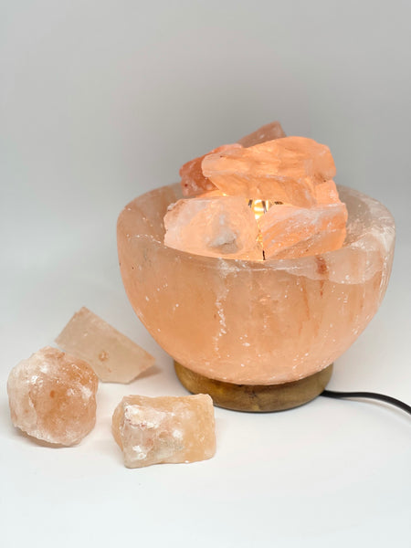 Pink Himalayan Salt Fire Bowl Lamp